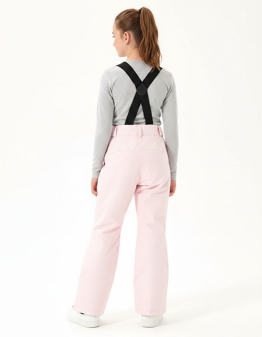 Pantalon De Pluie Rose Imperméable Bretelles Enfant Ski - Polyester - vue 2