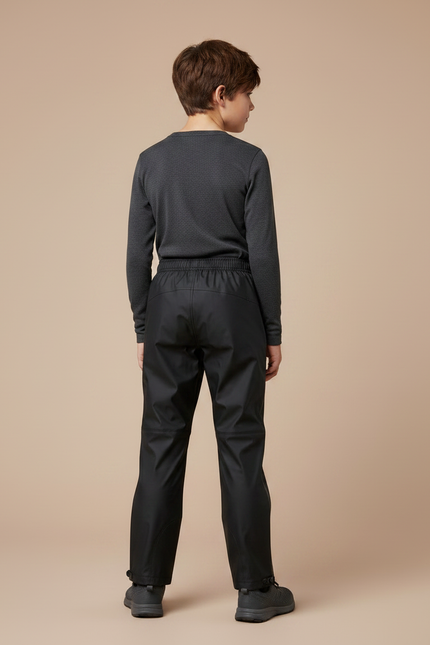 Pantalon De Pluie Noir Imperméable Enfant Droit Sportif - Polyester - vue 2