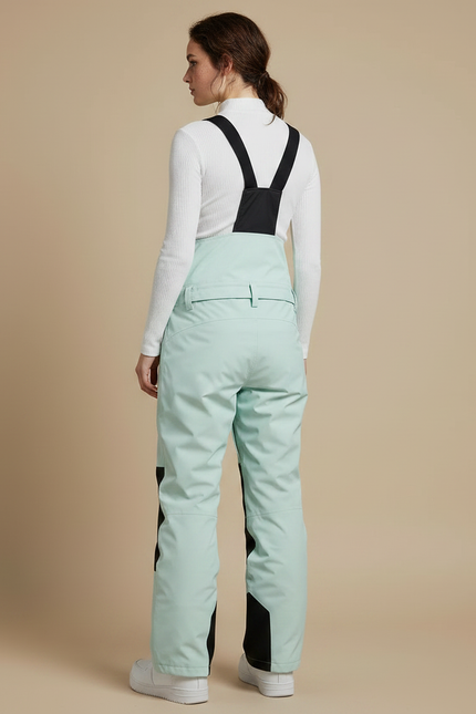 Pantalon De Pluie Vert Menthe Bretelles Imperméable Ski Femme - Polyester - vue 2
