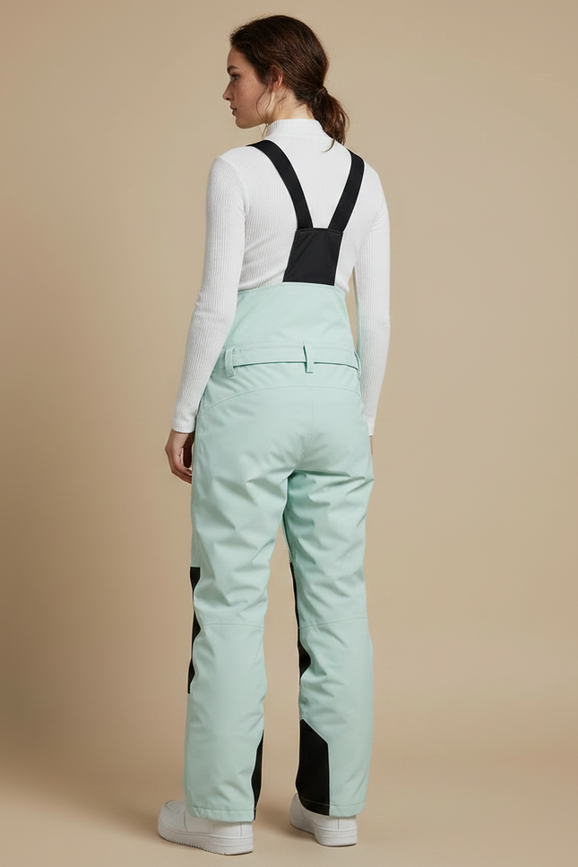 Pantalon De Pluie Vert Menthe Bretelles Imperméable Ski Femme - Polyester - vue 2