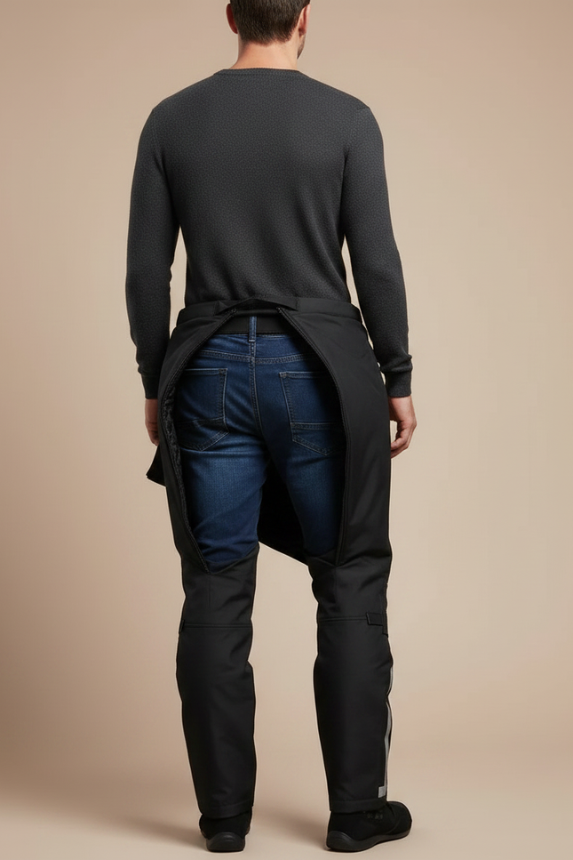 Pantalon Pluie Ouverture Latérale - Noir Polyester - vue 2
