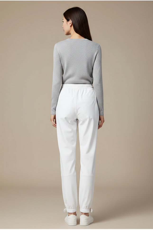 Pantalon De Pluie Blanc Imperméable Sportif Ajusté Femme - Polyester - vue 2