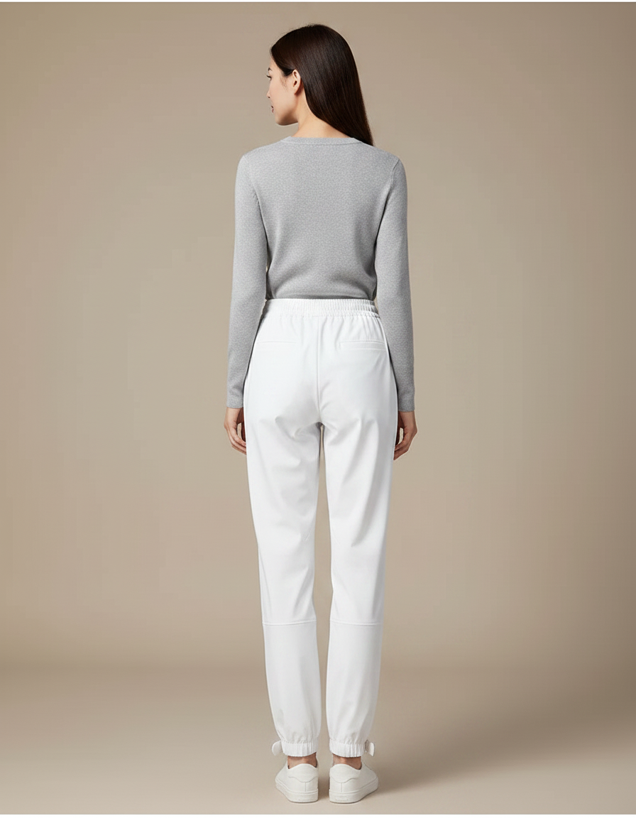 Pantalon De Pluie Blanc Imperméable Sportif Ajusté Femme - Polyester - vue 2