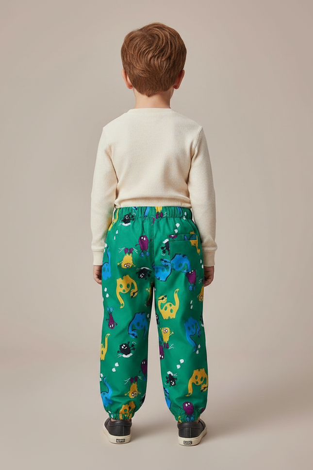 Pantalon De Pluie Vert Imperméable Motif Dinosaures Enfant - Polyester - vue 2