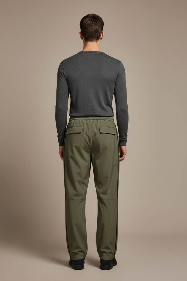 Pantalon De Pluie Vert Kaki Imperméable Cargo Homme - Polyester - vue 2