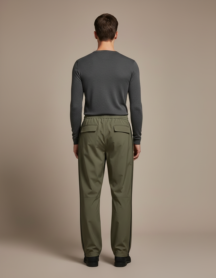 Pantalon De Pluie Vert Kaki Imperméable Cargo Homme - Polyester - vue 2