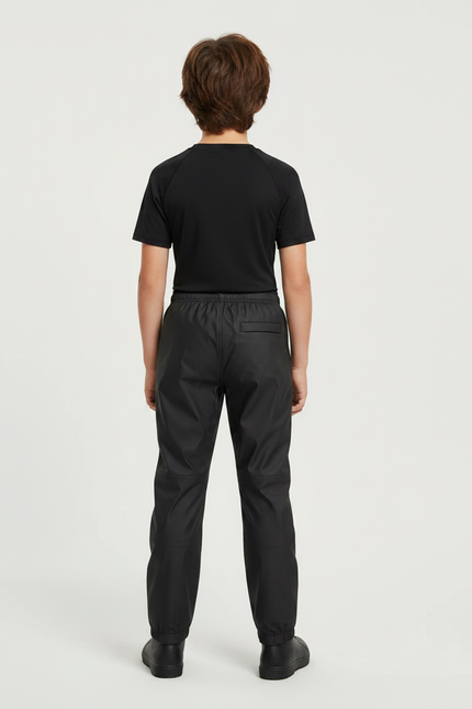 Pantalon De Pluie Noir Enfant Imperméple Ajustable Simple - Polyester - vue 2