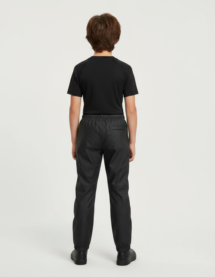 Pantalon De Pluie Noir Enfant Imperméple Ajustable Simple - Polyester - vue 2