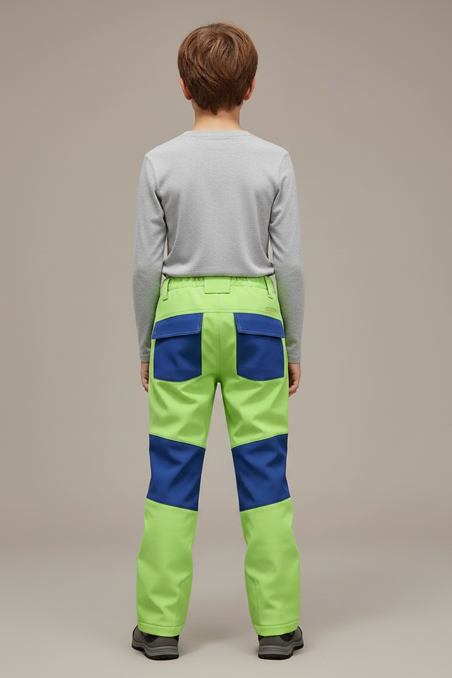 Pantalon De Pluie Vert Bleu Imperméable Enfant Softshell - Polyester - vue 2