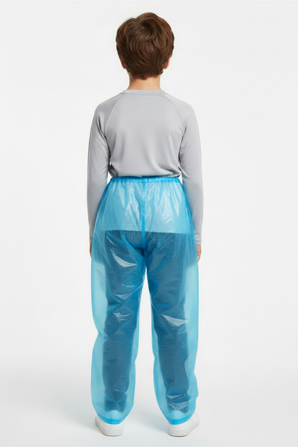 Pantalon De Pluie Bleu Transparent Jetable Enfant - Polyester - vue 2