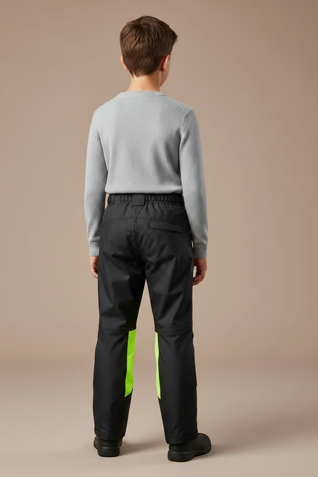 Pantalon De Pluie Noir Imperméable Enfant Bandes Fluorescentes - Polyester - vue 2