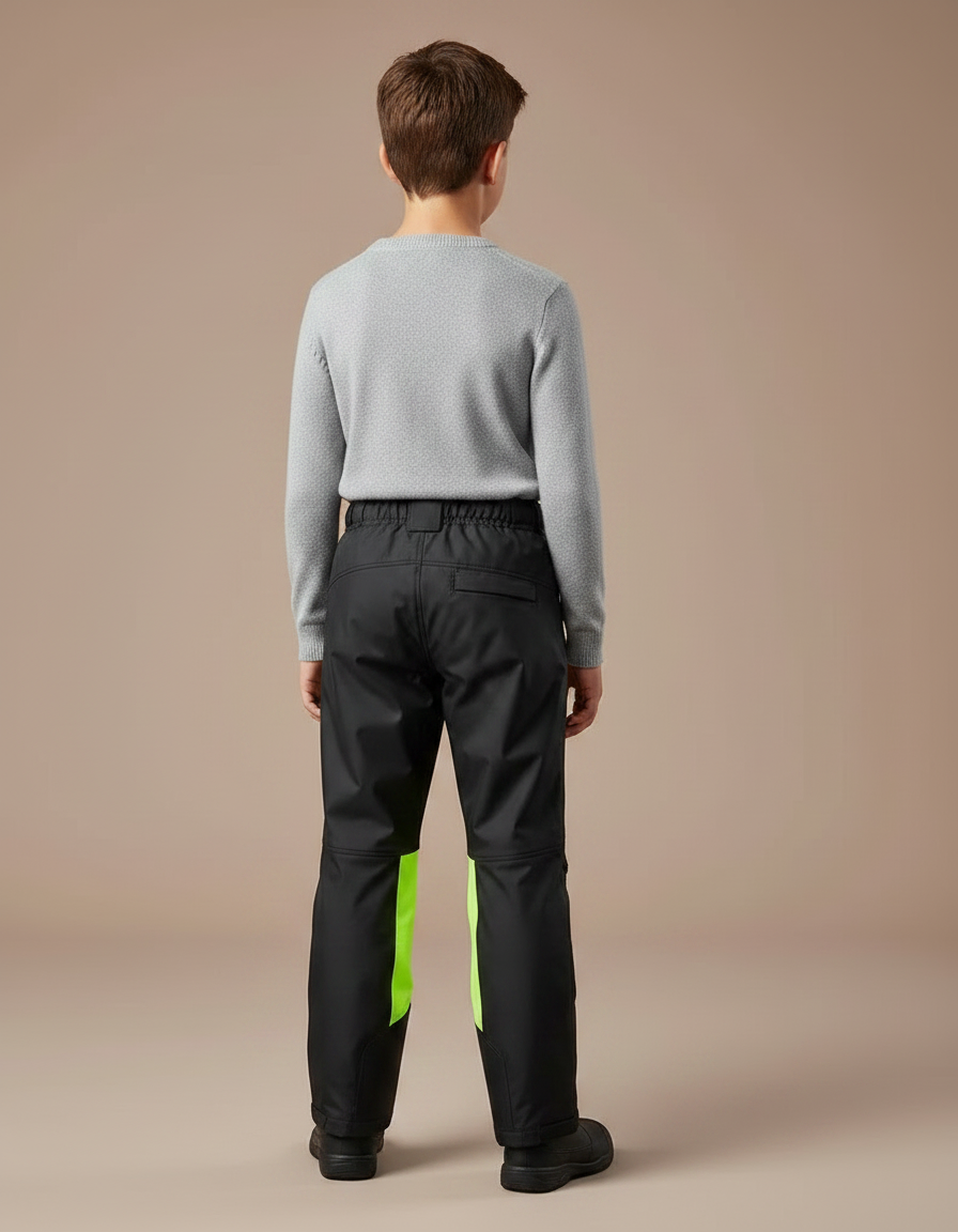 Pantalon De Pluie Noir Imperméable Enfant Bandes Fluorescentes - Polyester - vue 2