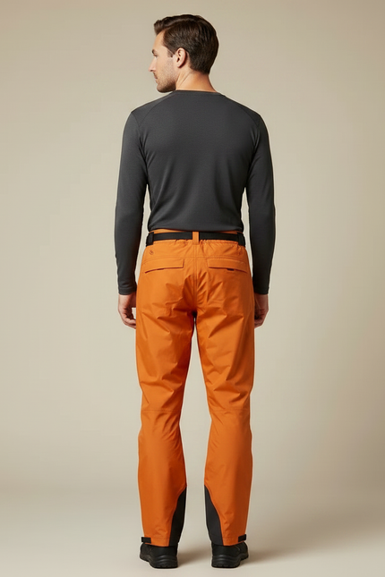 Pantalon De Pluie Orange Imperméable Ceinturé Homme Randonnée - Polyester - vue 2