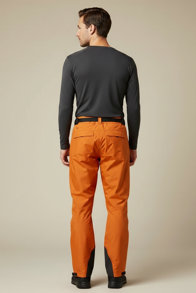 Pantalon De Pluie Orange Imperméable Ceinturé Homme Randonnée - Polyester - vue 2