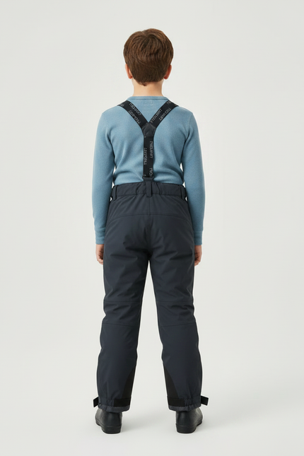 Pantalon De Pluie Gris Imperméable Bretelles Enfant - Polyester - vue 2
