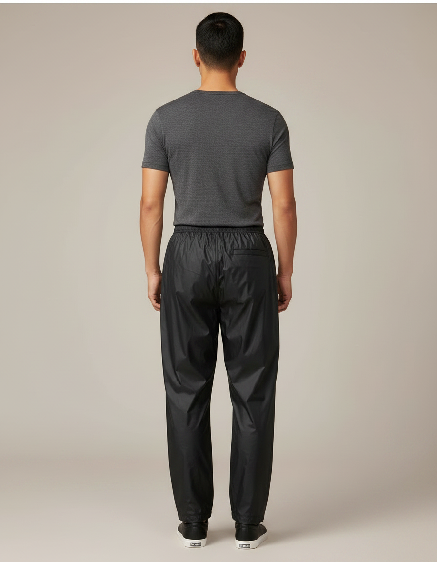 Pantalon De Pluie Noir Imperméable Sport Léger Homme - Polyester - vue 2