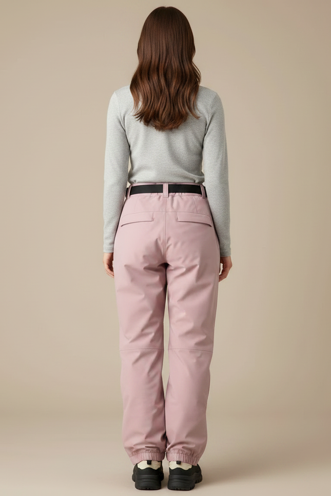 Pantalon De Pluie Rose Ample Imperméable Ceinturé Femme - Polyester - vue 2