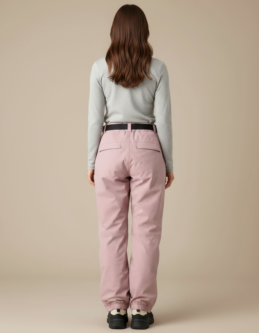 Pantalon De Pluie Rose Ample Imperméable Ceinturé Femme - Polyester - vue 2
