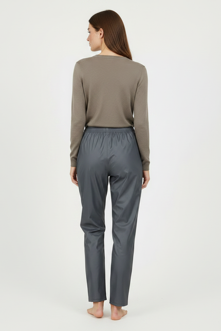 Pantalon De Pluie Gris Imperméable Fluide Décontracté Femme - Polyester - vue 2