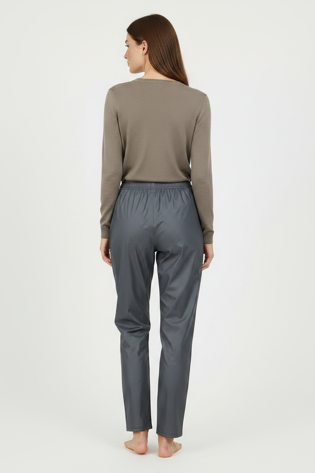 Pantalon De Pluie Gris Imperméable Fluide Décontracté Femme - Polyester - vue 2