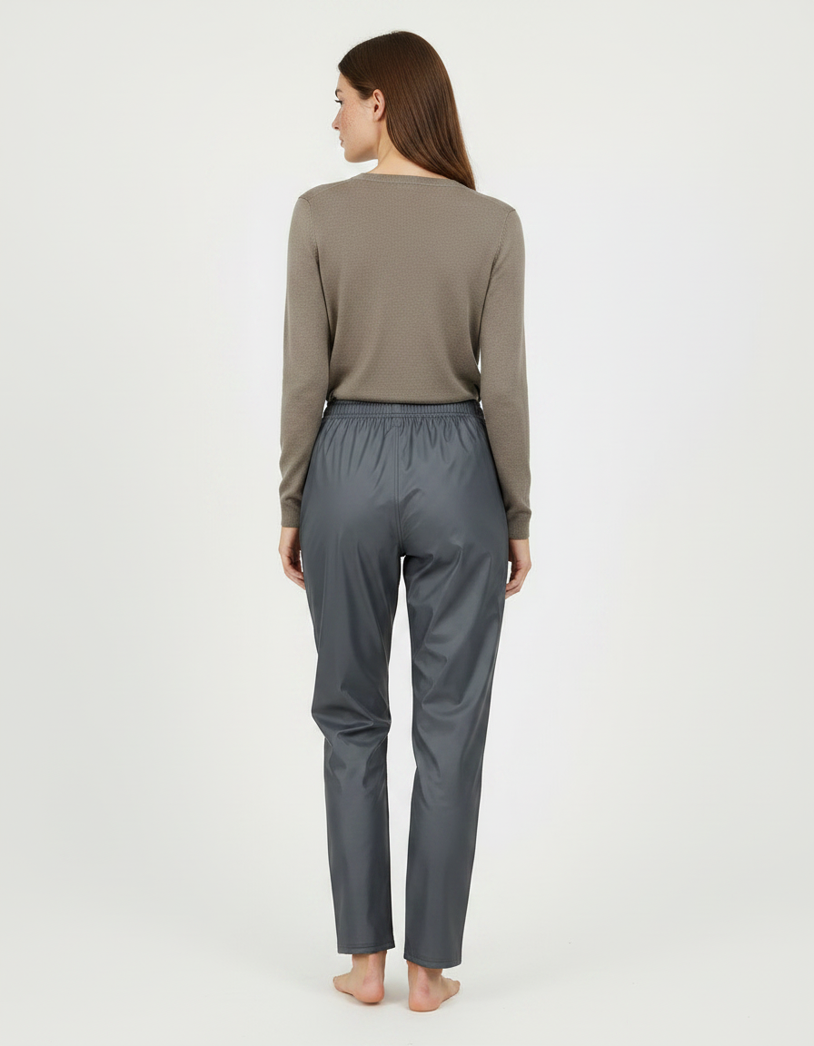 Pantalon De Pluie Gris Imperméable Fluide Décontracté Femme - Polyester - vue 2