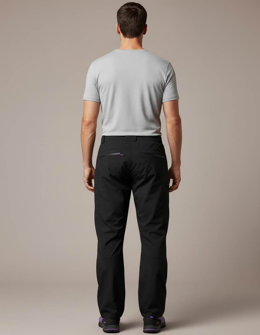Pantalon De Pluie Noir Imperméable Randonnée Homme - Polyester - vue 2
