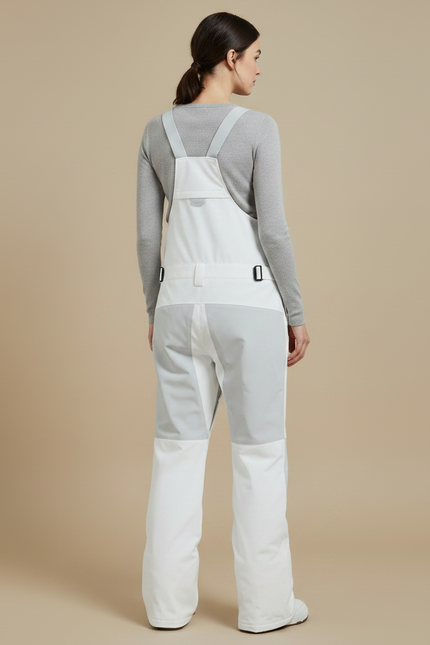 Pantalon De Pluie Blanc Bretelles Imperméable Femme Ski - Polyester - vue 2