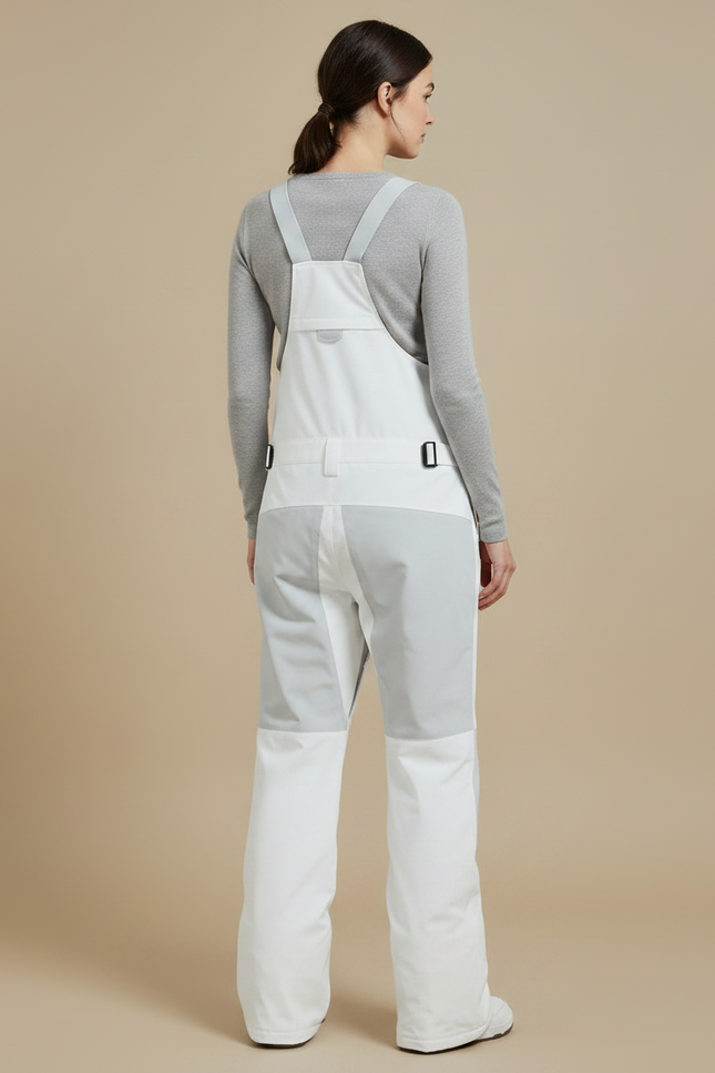 Pantalon De Pluie Blanc Bretelles Imperméable Femme Ski - Polyester - vue 2