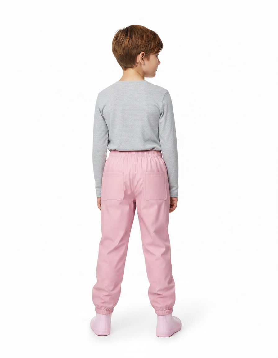 Pantalon De Pluie Rose Imperméable Élastiqué Enfant - Polyester - vue 2