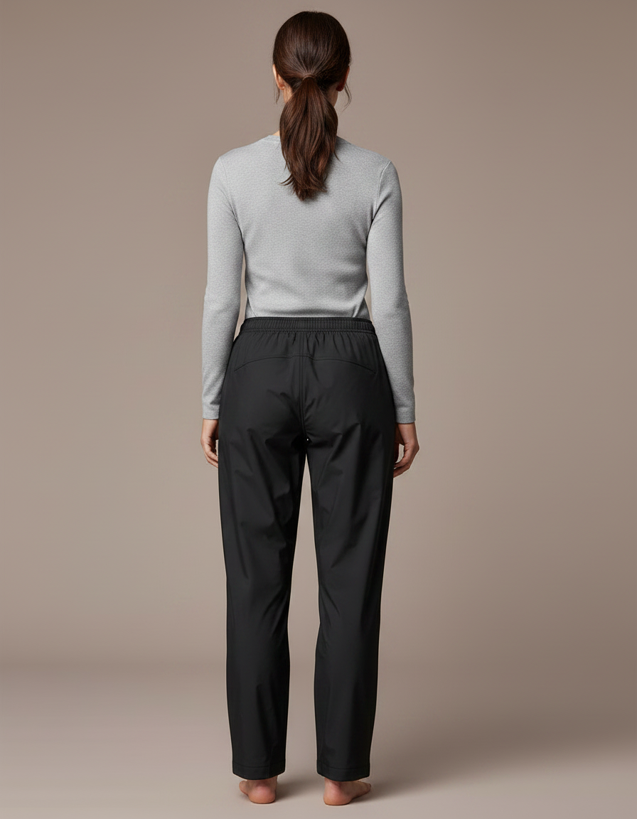 Pantalon De Pluie Noir Ample Imperméable Décontracté Femme - Polyester - vue 2