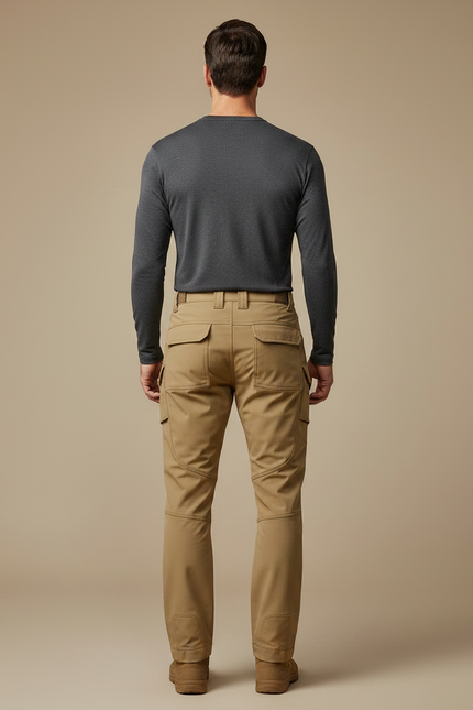 Pantalon De Pluie Beige Cargo Tactique Homme Imperméable - Polyester - vue 2