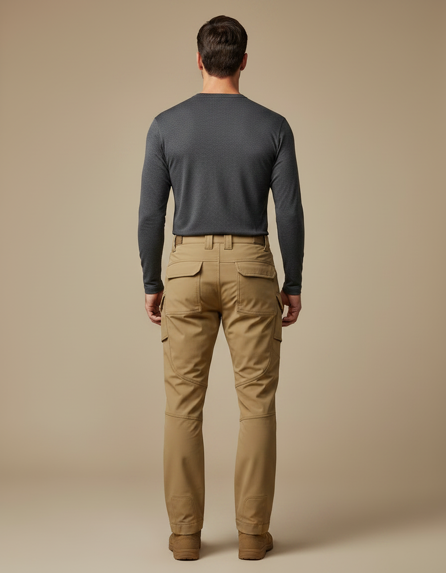 Pantalon De Pluie Beige Cargo Tactique Homme Imperméable - Polyester - vue 2