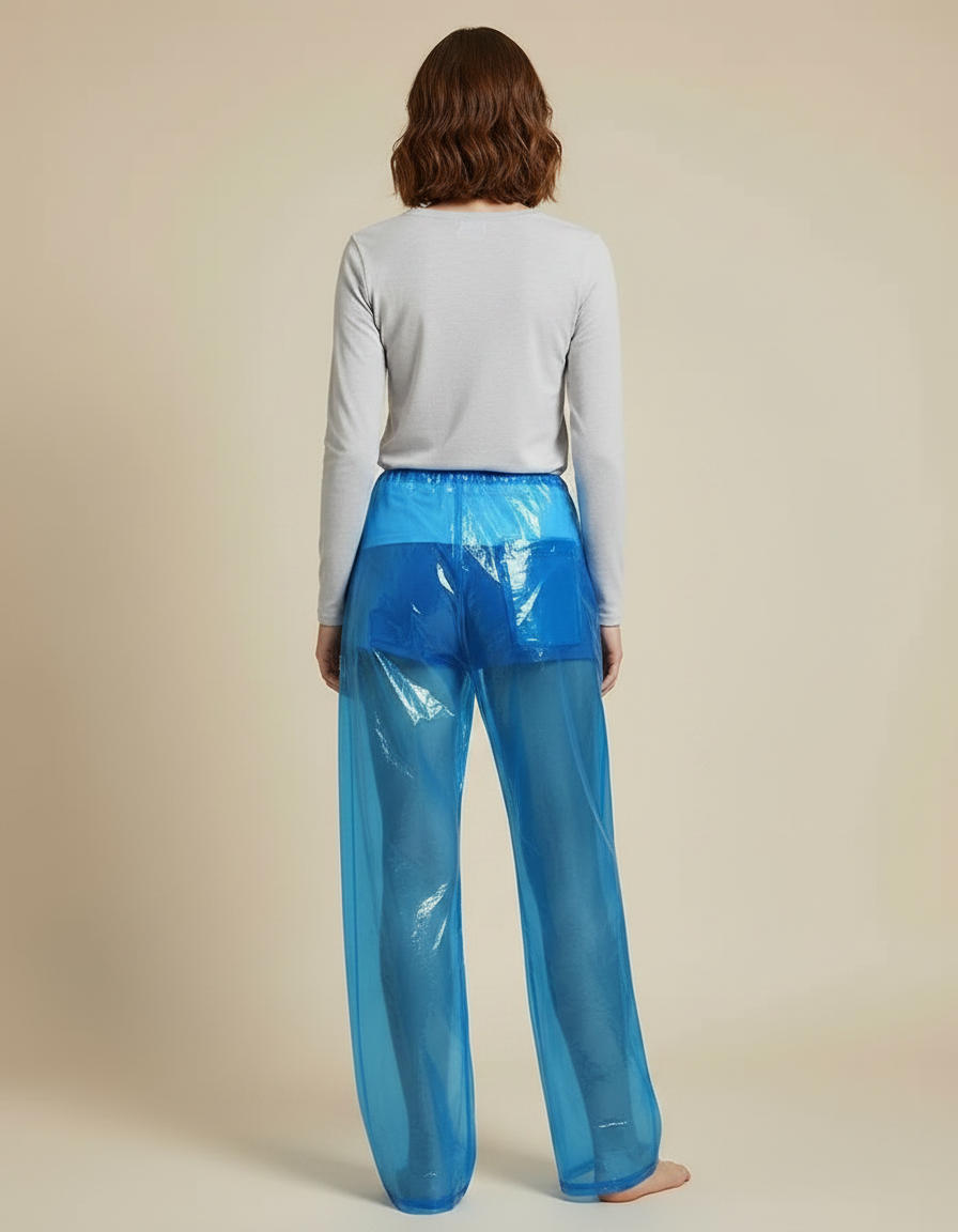 Pantalon Pluie Transparent - Bleu Polyester - vue 2