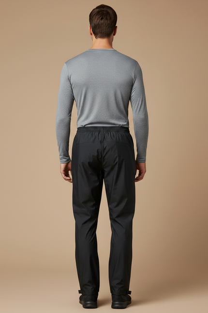 Pantalon De Pluie Noir Imperméable Homme Respirant Ajustable - Polyester - vue 2
