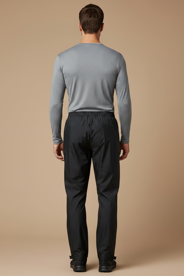 Pantalon De Pluie Noir Imperméable Homme Respirant Ajustable - Polyester - vue 2