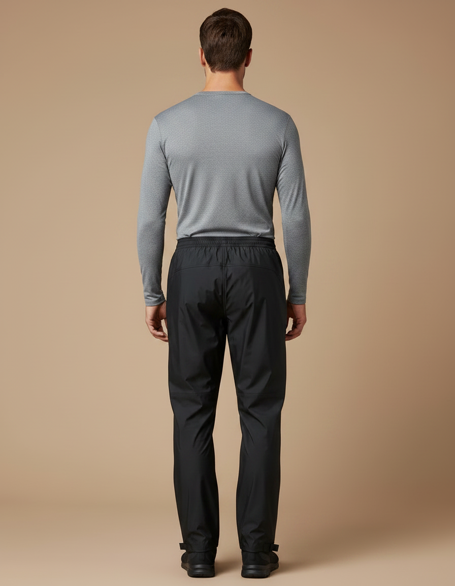 Pantalon De Pluie Noir Imperméable Homme Respirant Ajustable - Polyester - vue 2