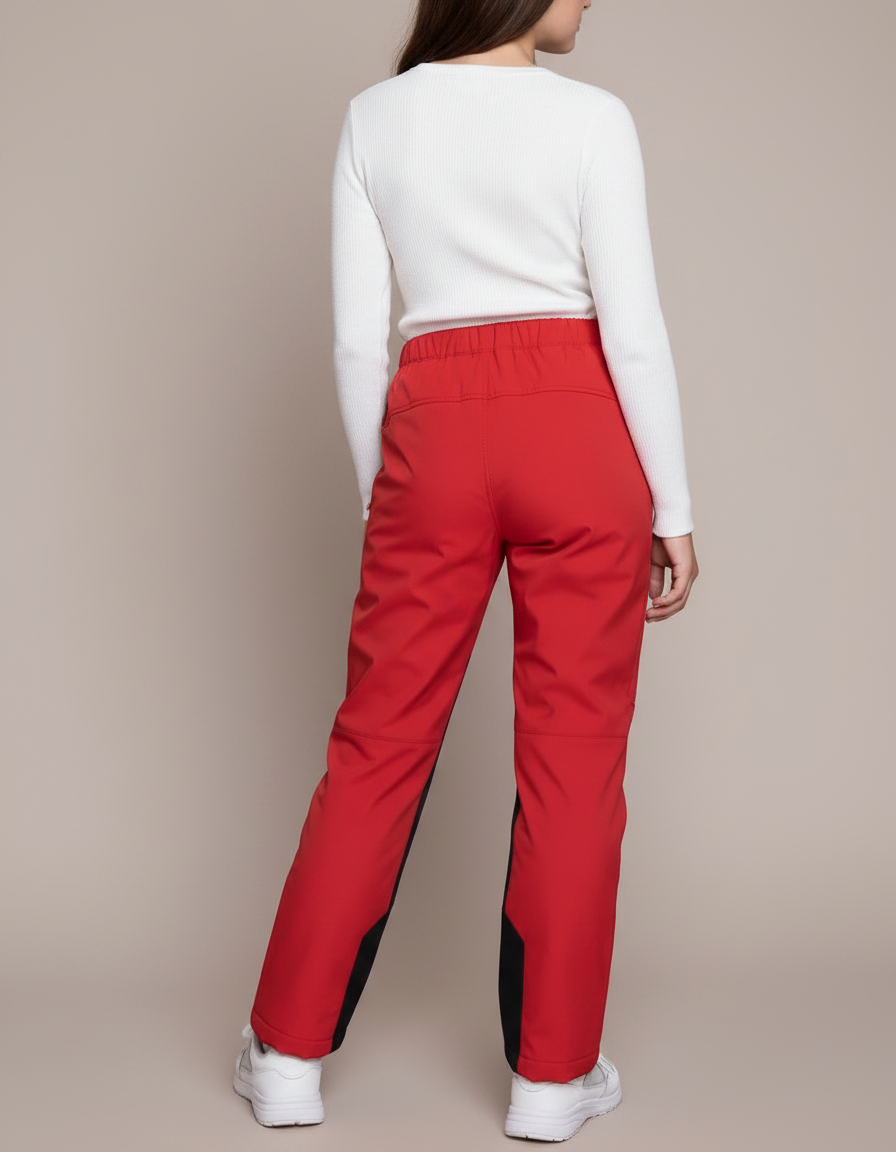 Pantalon De Pluie Rouge Noir Softshell Enfant Imperméable - Polyester - vue 2