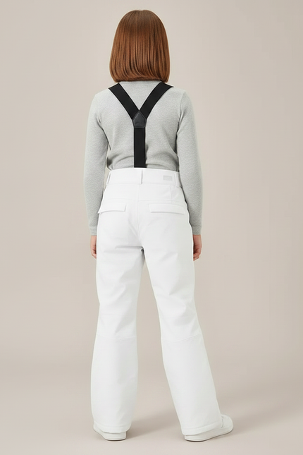 Pantalon De Pluie Blanc Imperméable Bretelles Unisexe Ski - Polyester - vue 2