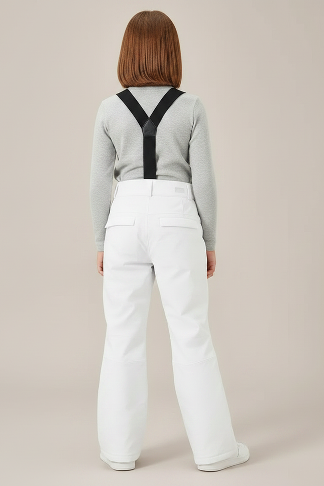 Pantalon De Pluie Blanc Imperméable Bretelles Unisexe Ski - Polyester - vue 2