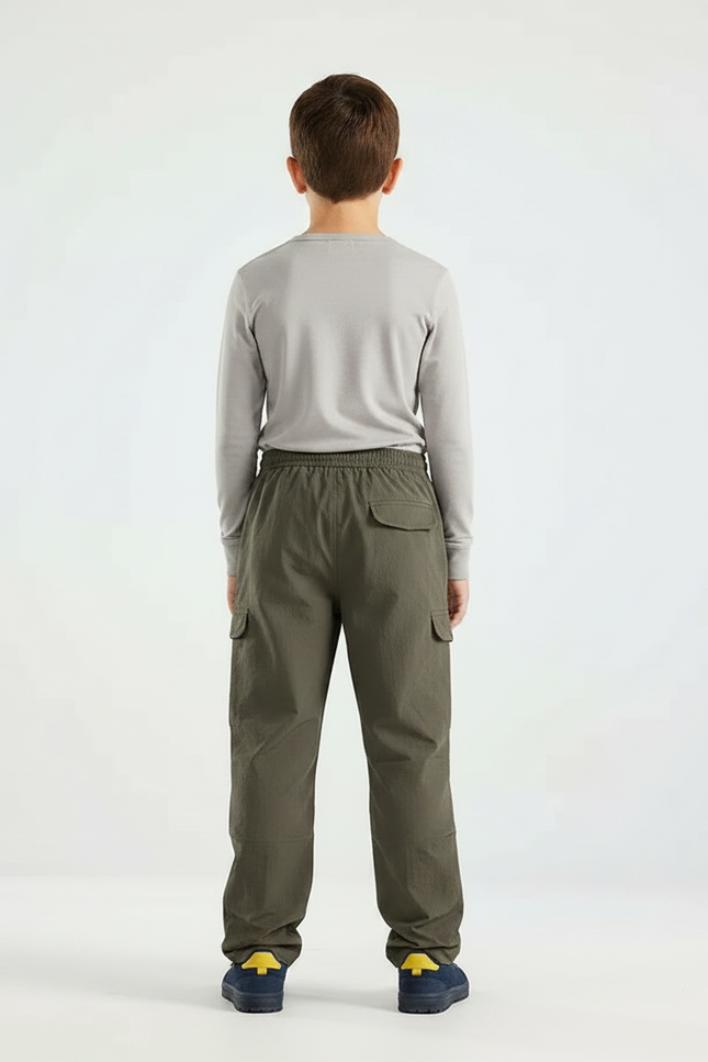 Pantalon De Pluie Kaki Ample Impermééable Enfant - Polyester - vue 2