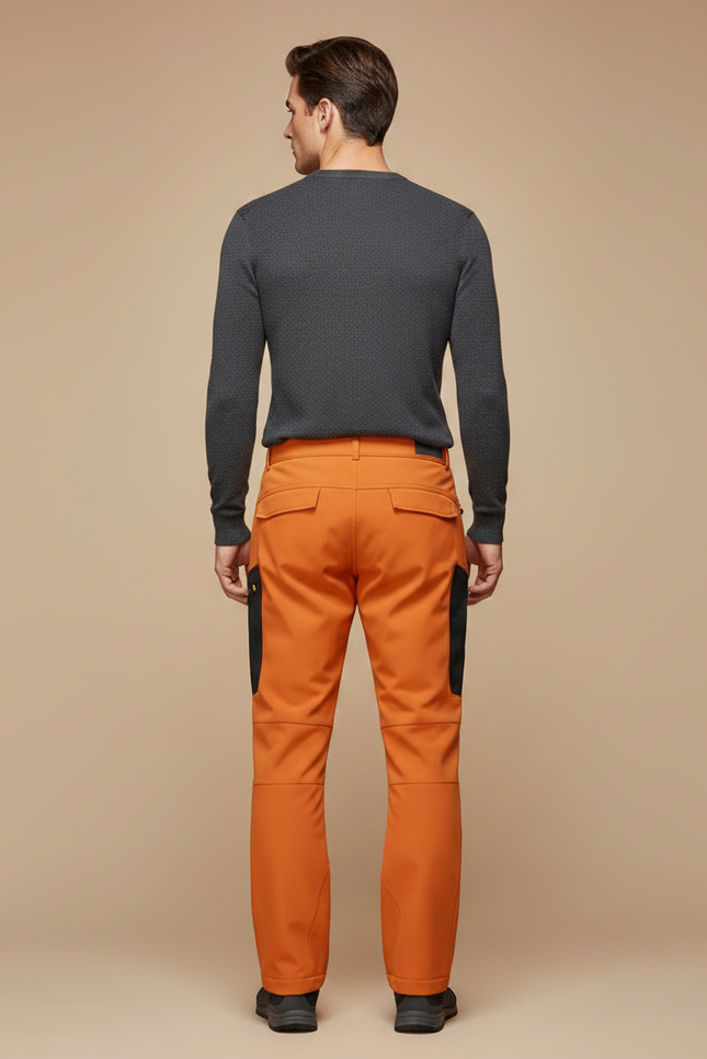 Pantalon Pluie Doublé Polaire - Orange Polyester - vue 2