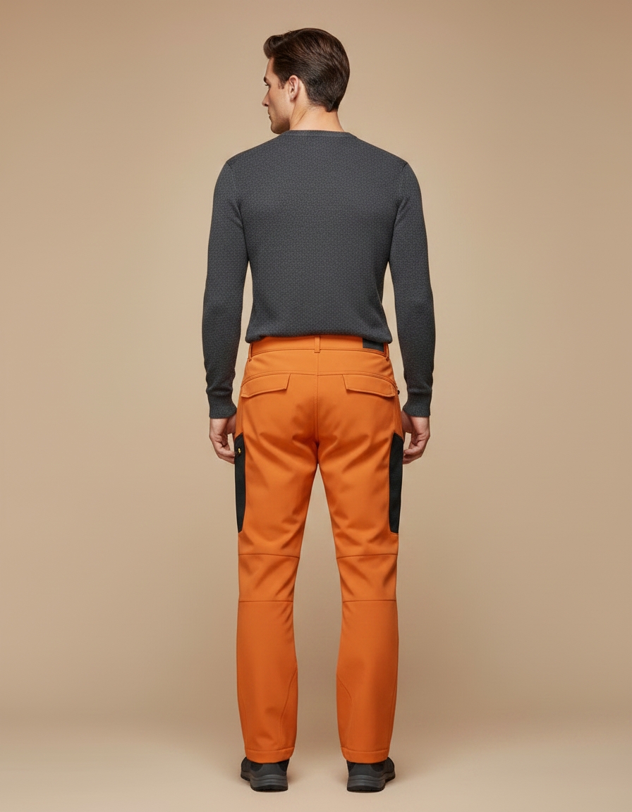 Pantalon Pluie Doublé Polaire - Orange Polyester - vue 2