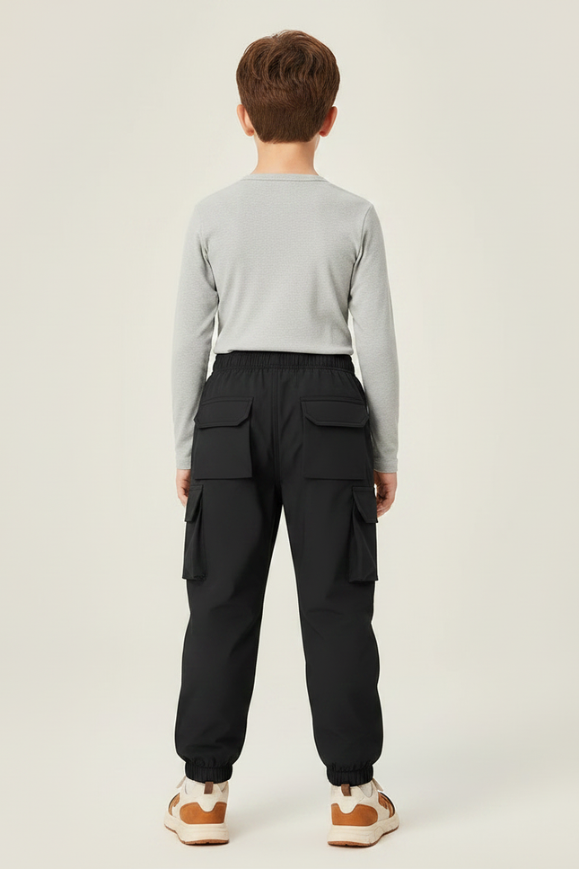 Pantalon De Pluie Noir Cargo Imperméable Enfant Hiver - Polyester - vue 2