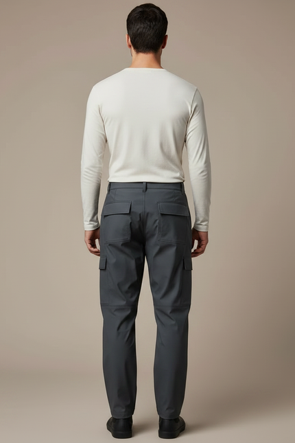 Pantalon De Pluie Gris Cargo Imperméable Unisexe Moderne - Polyester - vue 2