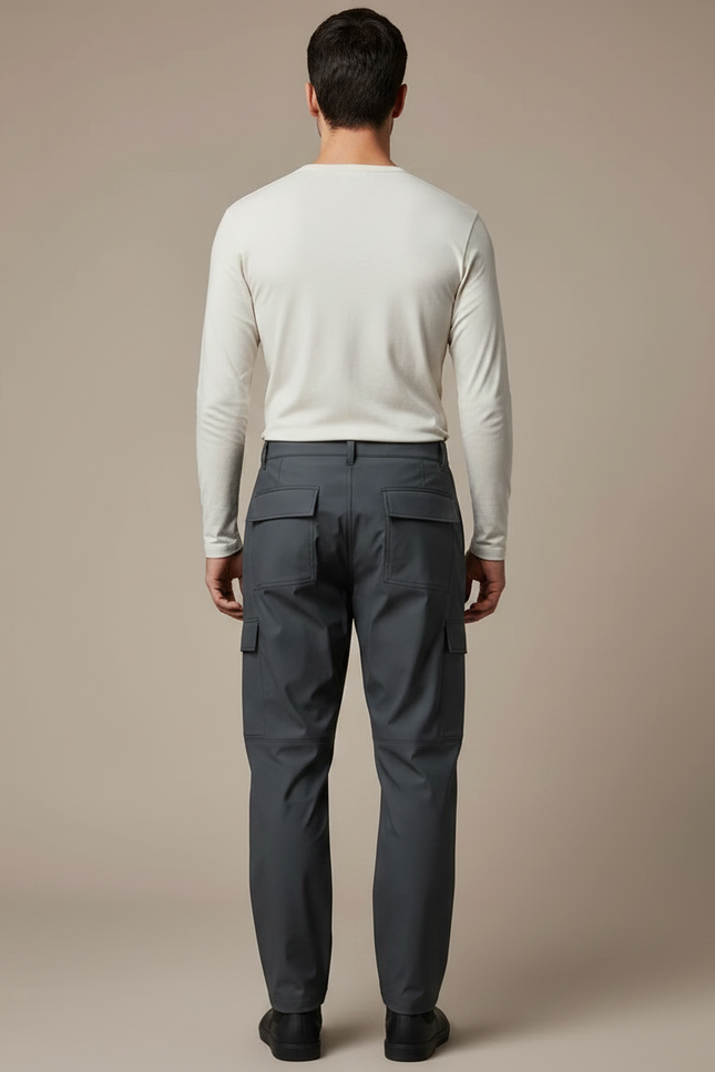 Pantalon De Pluie Gris Cargo Imperméable Unisexe Moderne - Polyester - vue 2