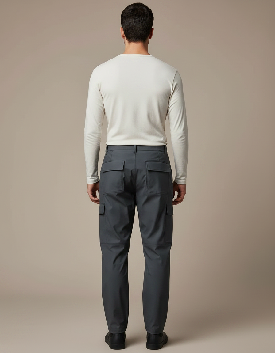 Pantalon De Pluie Gris Cargo Imperméable Unisexe Moderne - Polyester - vue 2