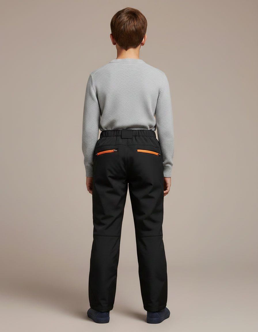 Pantalon De Pluie Noir Imperméable Enfant Cargo Zippé - Polyester - vue 2
