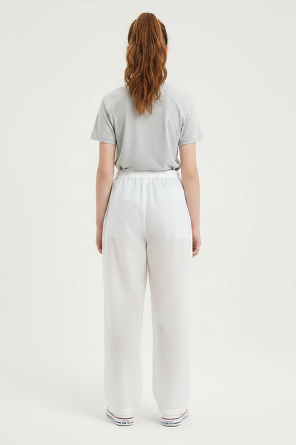 Pantalon De Pluie Blanc Ample Élastique Léger Décontracté - Polyester - vue 2