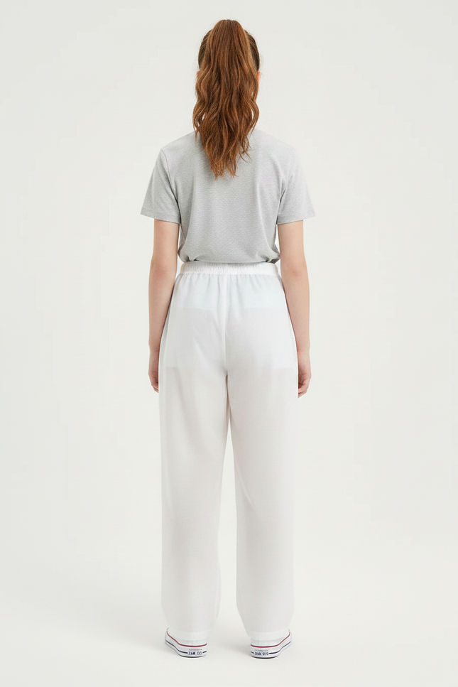 Pantalon De Pluie Blanc Ample Élastique Léger Décontracté - Polyester - vue 2