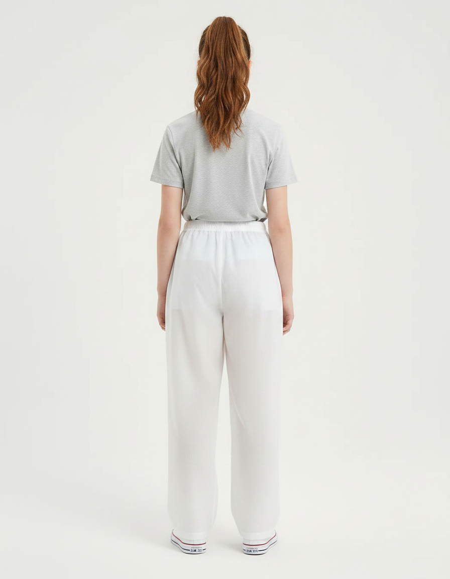 Pantalon De Pluie Blanc Ample Élastique Léger Décontracté - Polyester - vue 2